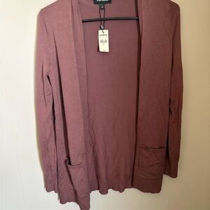 Express Lightweight Open-Front Cardigan in Mauve